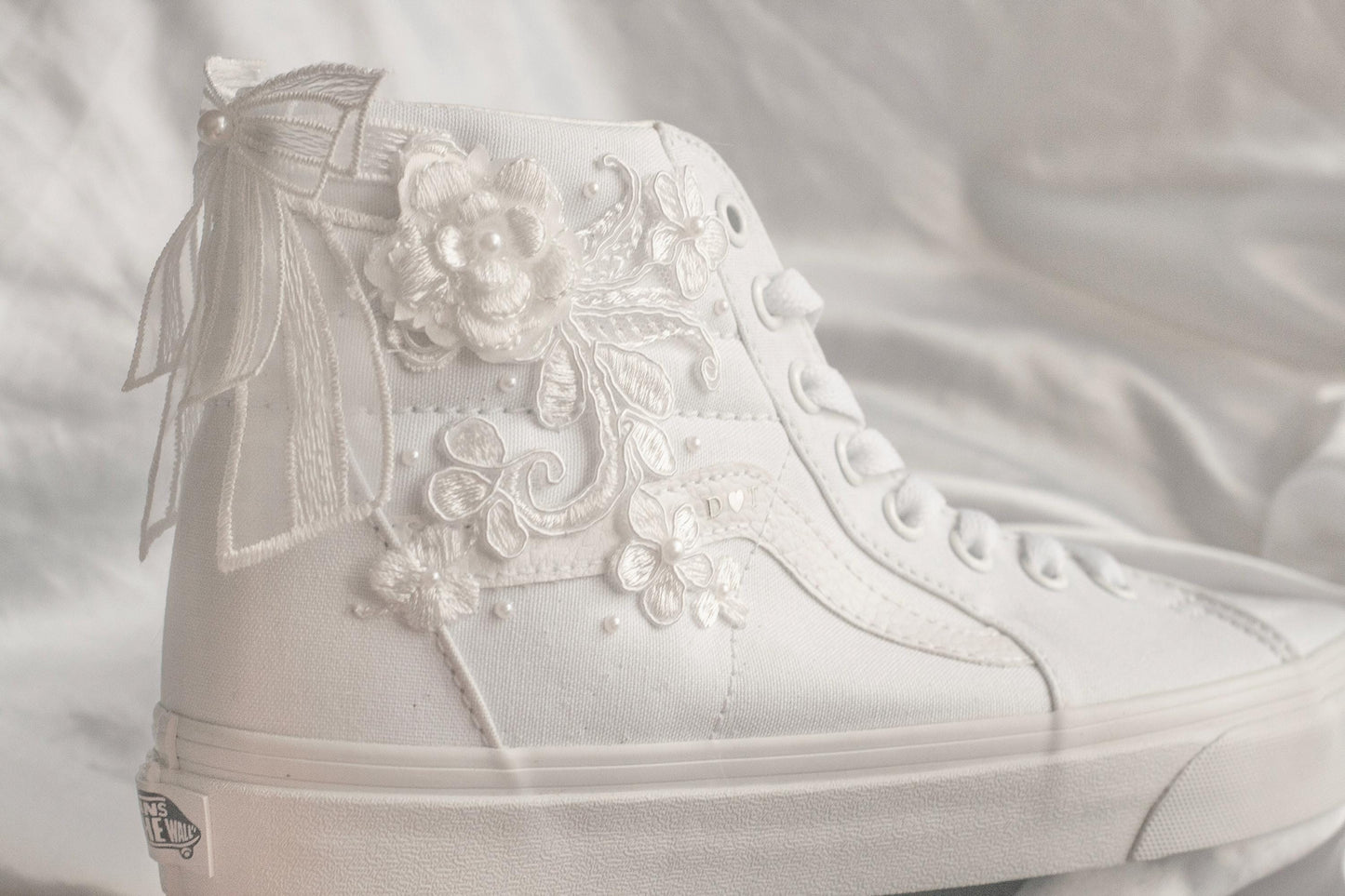 Bespoke High-top Floral Bridal Vans