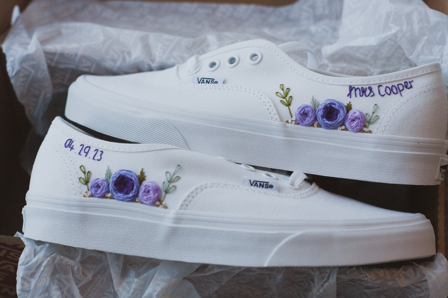 Bespoke Rose Embroidered Bridal Vans
