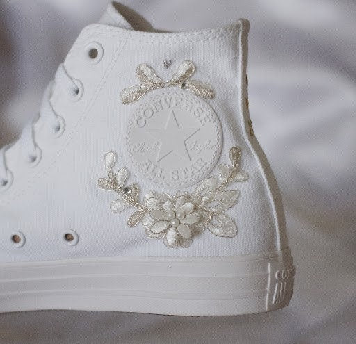Bespoke Platinum Luxury Embroidered Bridal Converse