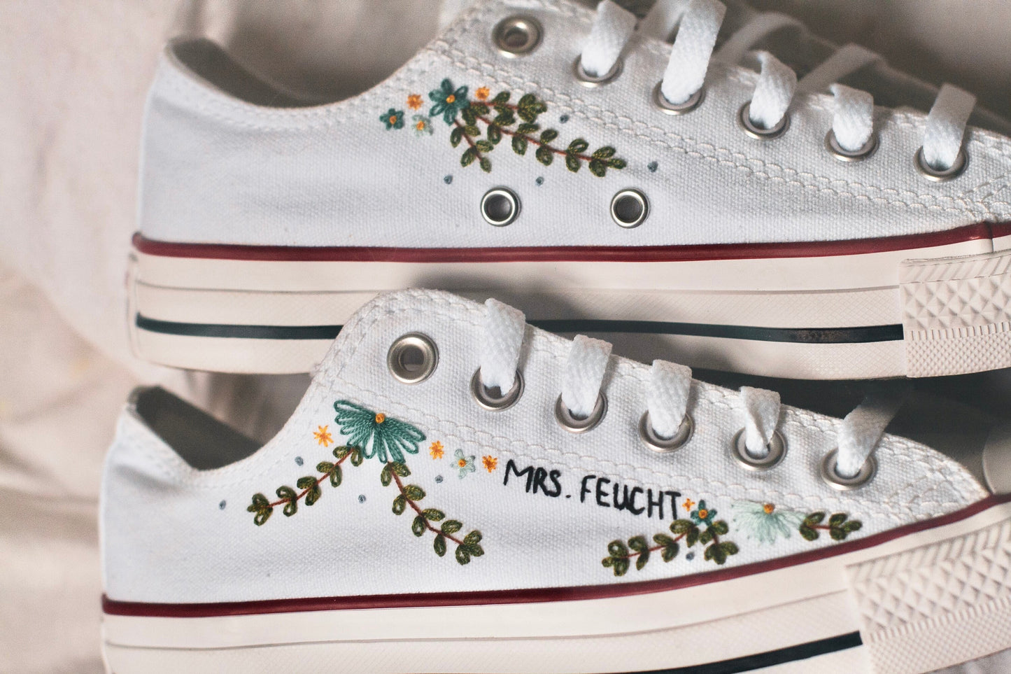 Bespoke Embroidered Bridal Low-top Converse