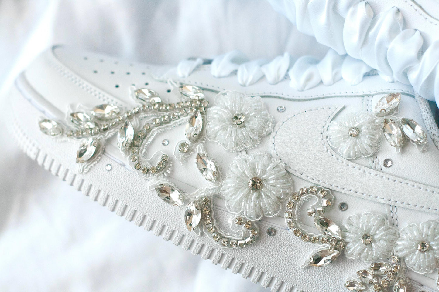Bespoke Rhinestone Air Force 1 Bridal Sneakers
