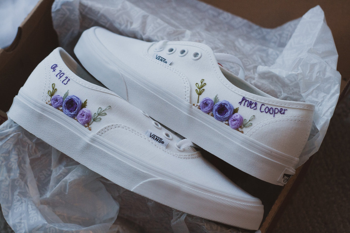 Bespoke Rose Embroidered Bridal Vans
