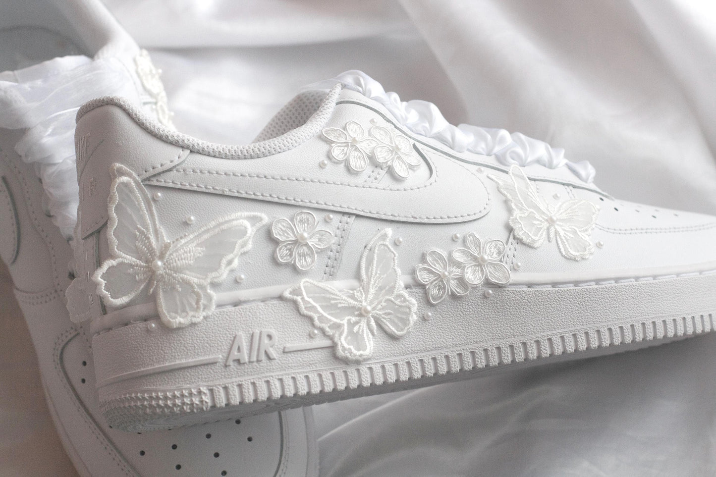 Bespoke Butterfly Air Force 1 Floral Bridal Sneakers