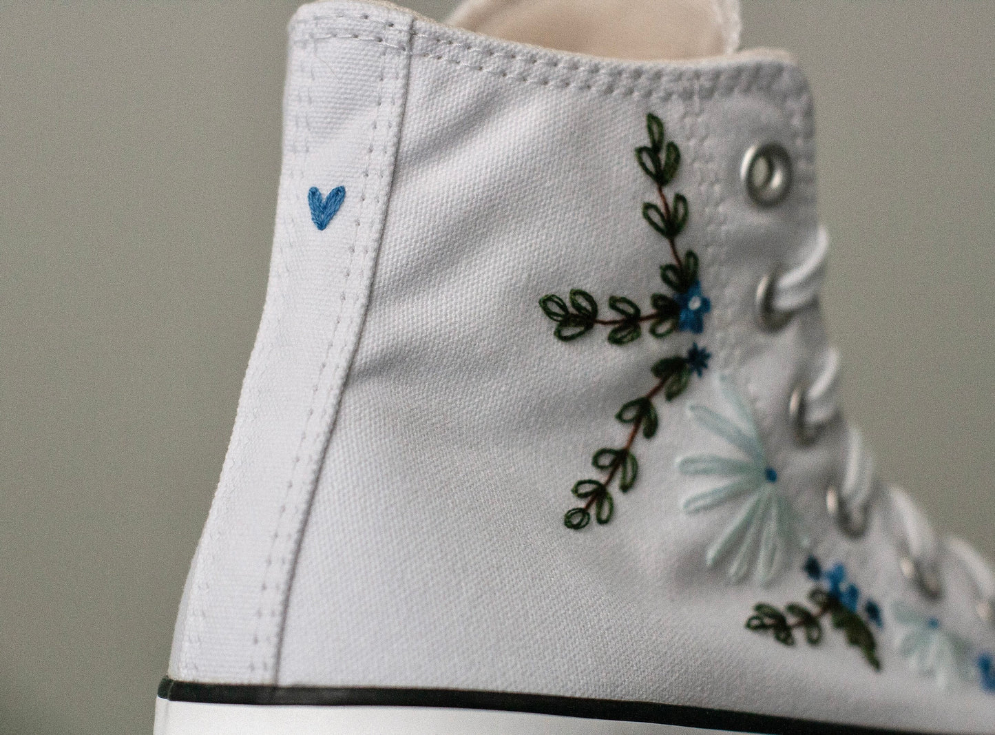 Bespoke 'Something Blue' Embroidered Bridal High-top Converse