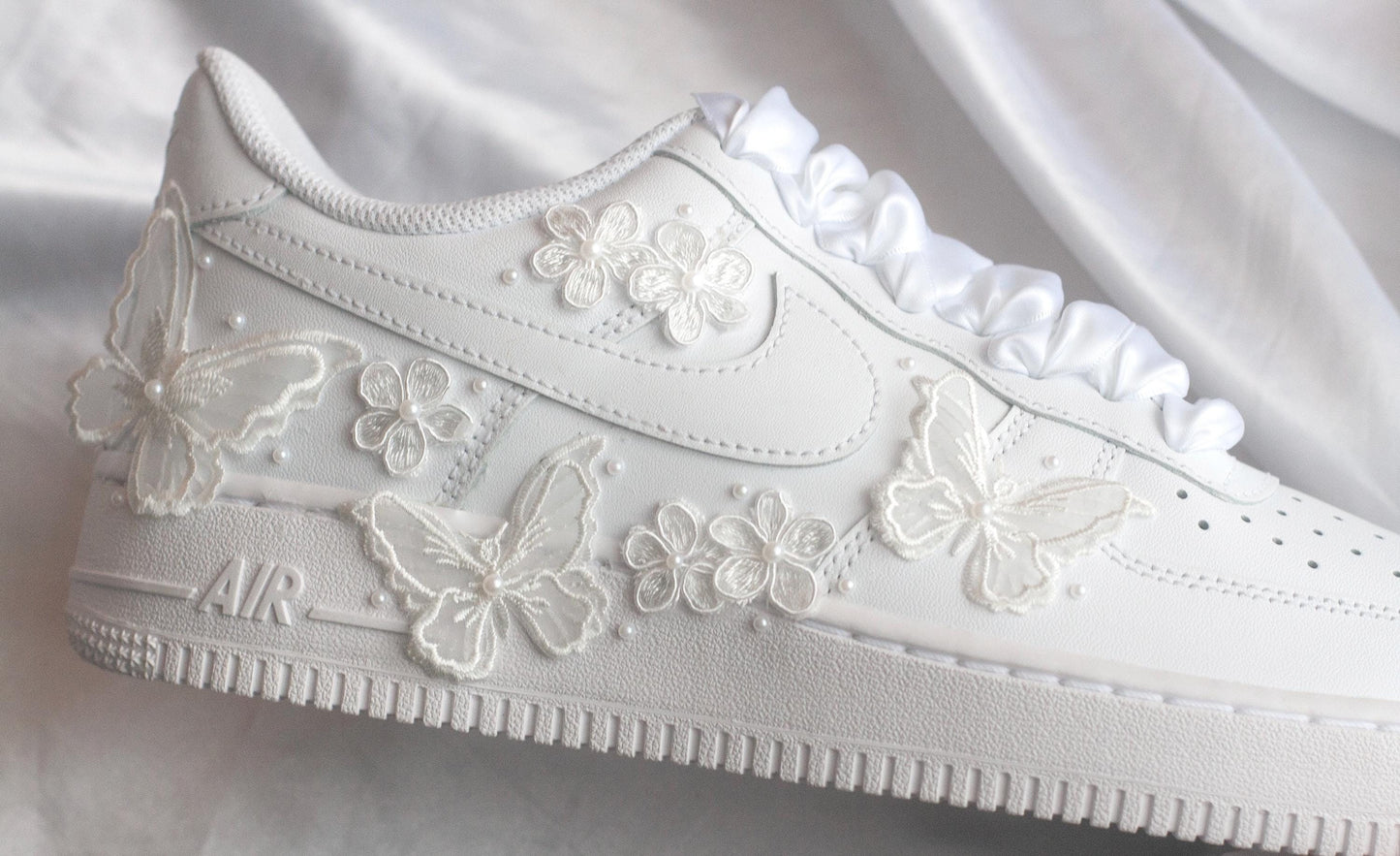 Bespoke Butterfly Air Force 1 Floral Bridal Sneakers