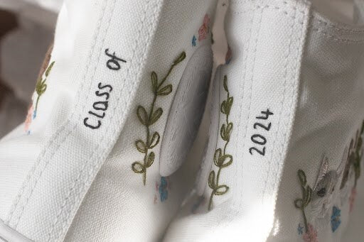 Bespoke Embroidered Pet Bridal Hightop Converse