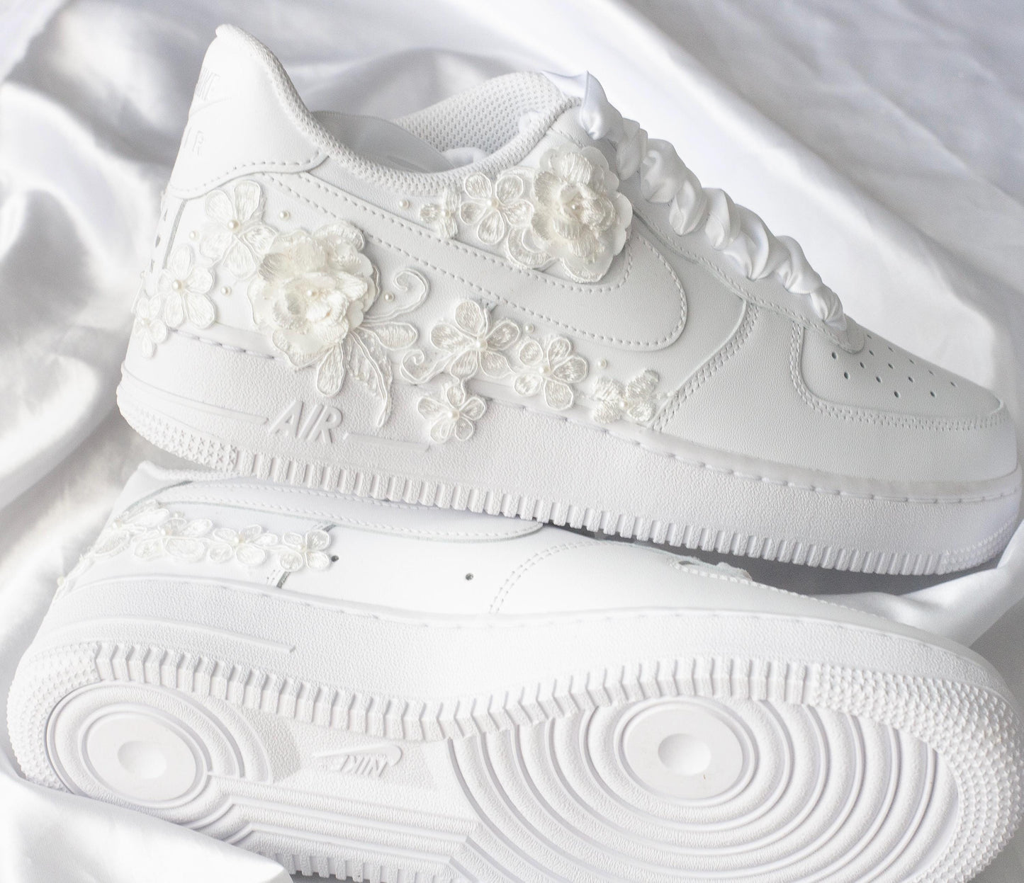 Bespoke Bridal Air Force 1 Floral Luxury Embroidered Sneakers