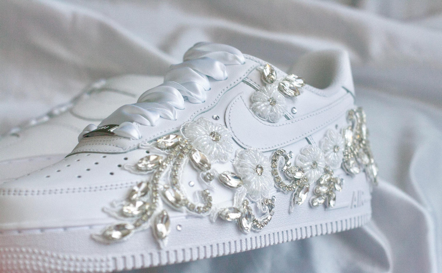 Bespoke Rhinestone Air Force 1 Bridal Sneakers