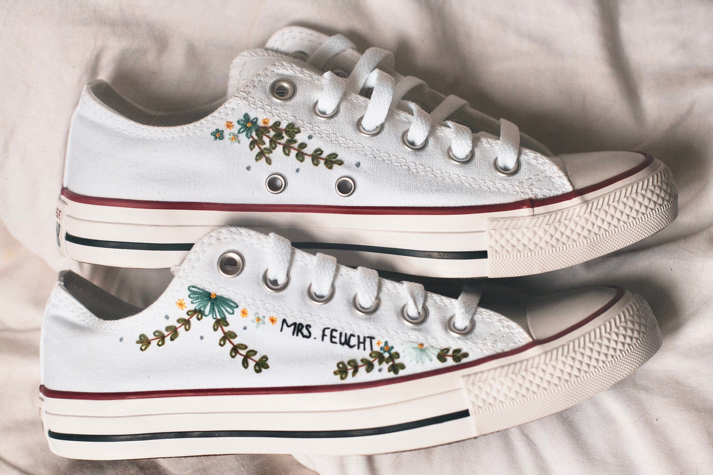 Bespoke Embroidered Bridal Low-top Converse