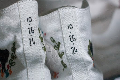 Bespoke Embroidered Pet Bridal Hightop Converse