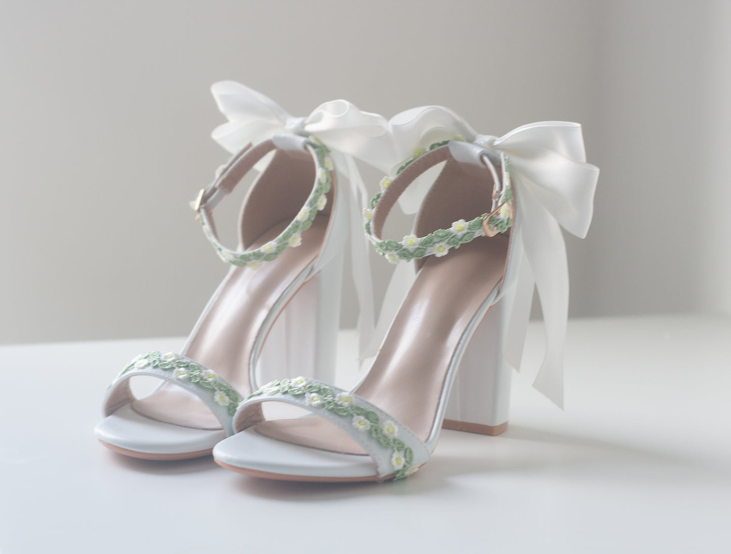 Embroidered Eden Heels