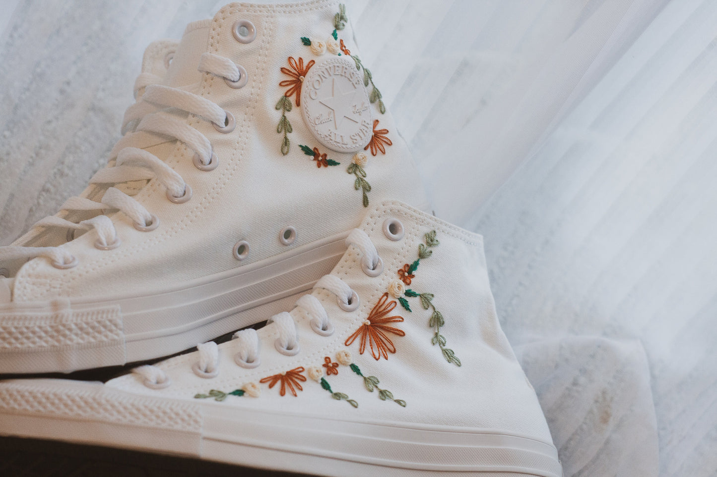 Bespoke 'Fall' Embroidered Converse