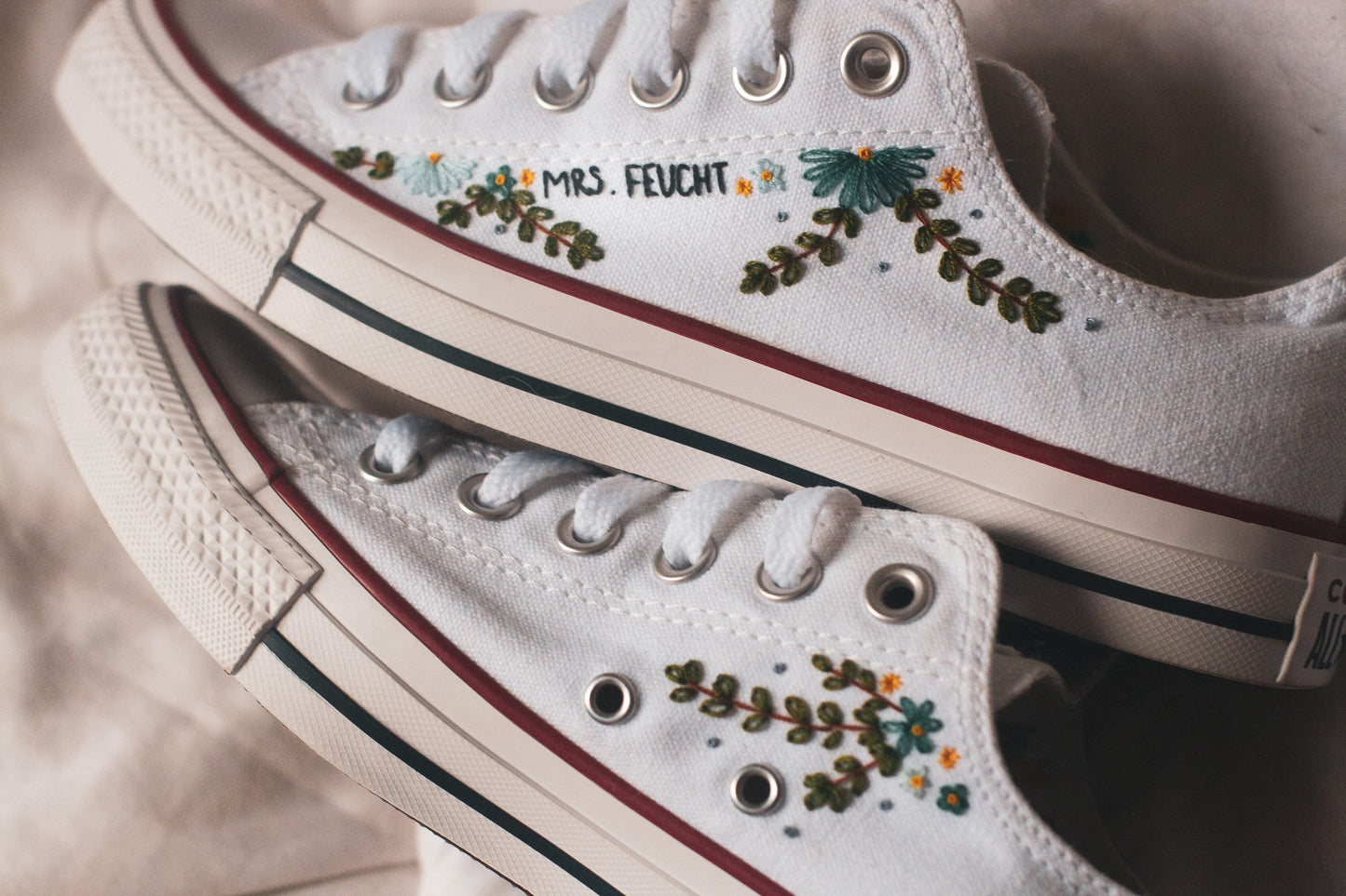 Bespoke Embroidered Bridal Low-top Converse