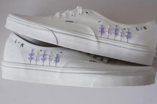 Bespoke Lavender Embroidered Floral Bridal Vans