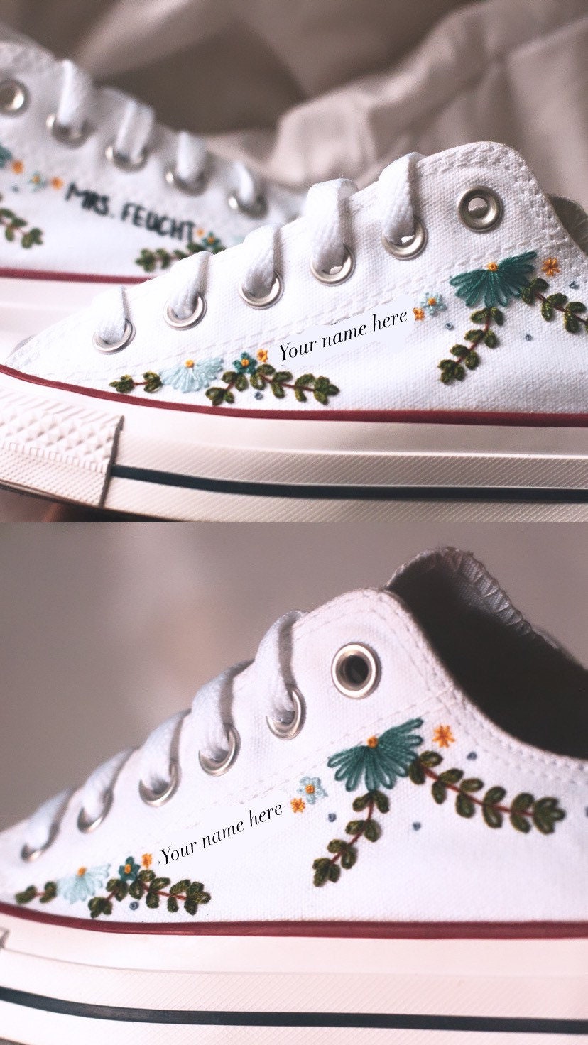 Bespoke Embroidered Bridal Low-top Converse