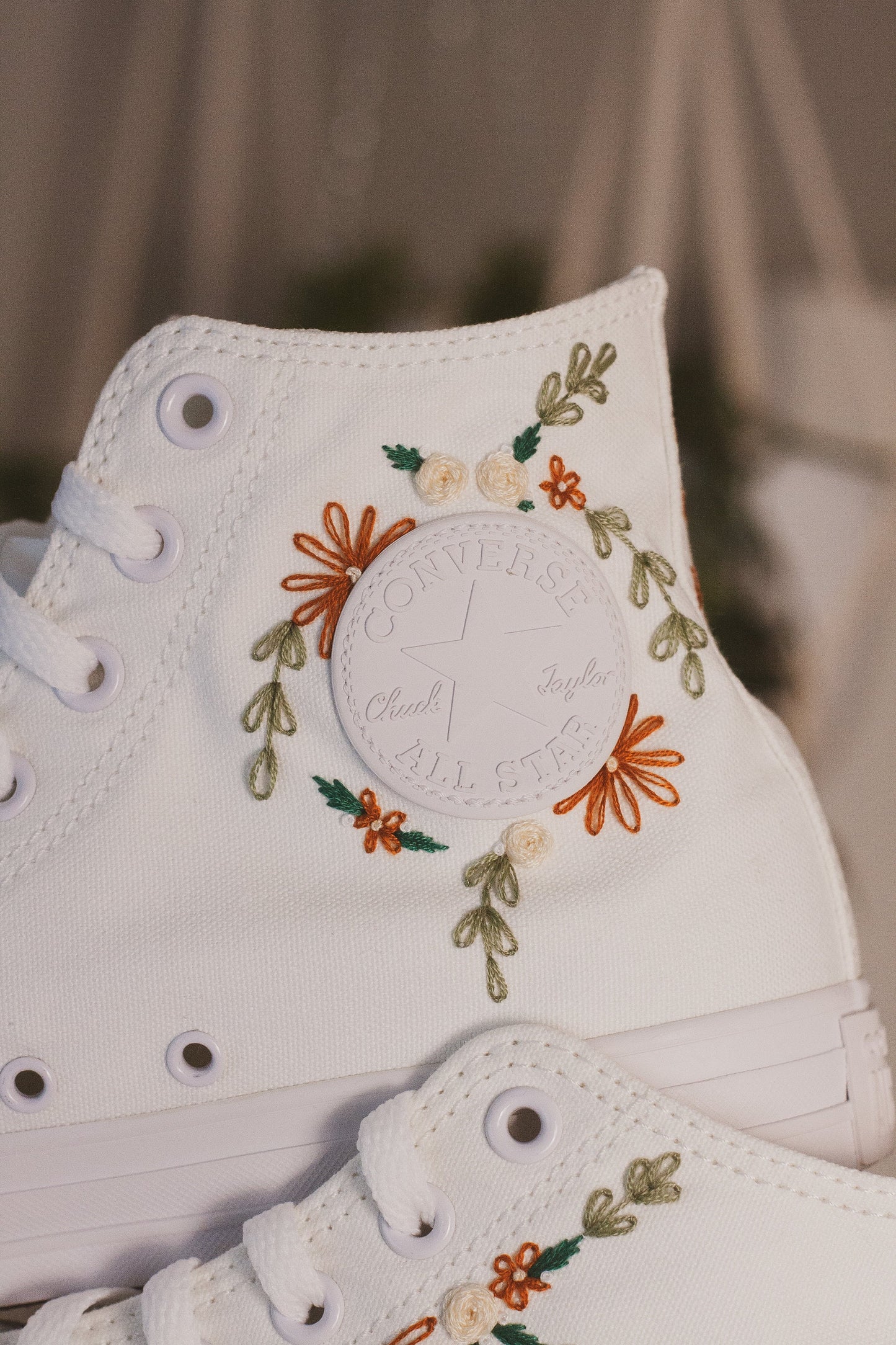 Bespoke 'Fall' Embroidered Converse