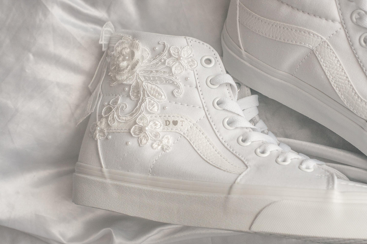 Bespoke High-top Floral Bridal Vans