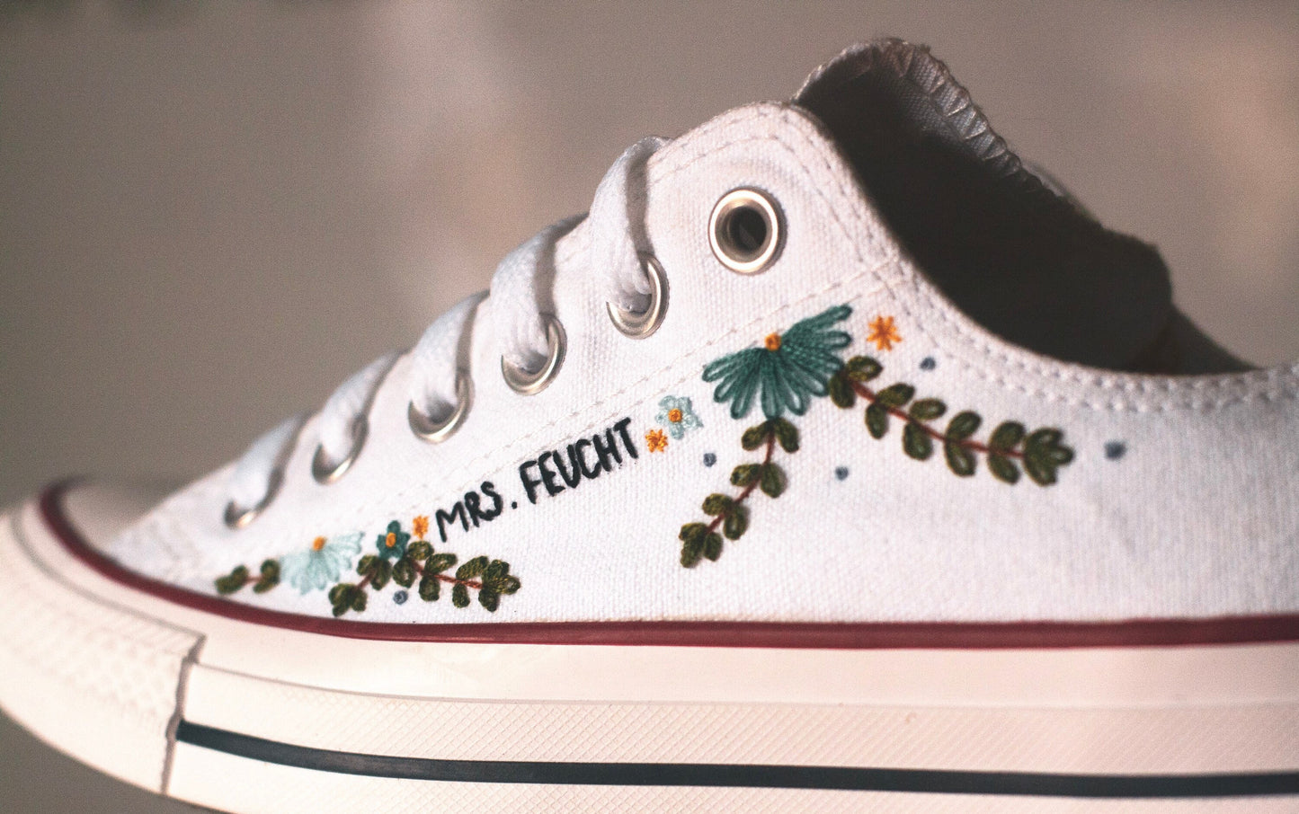 Bespoke Embroidered Bridal Low-top Converse