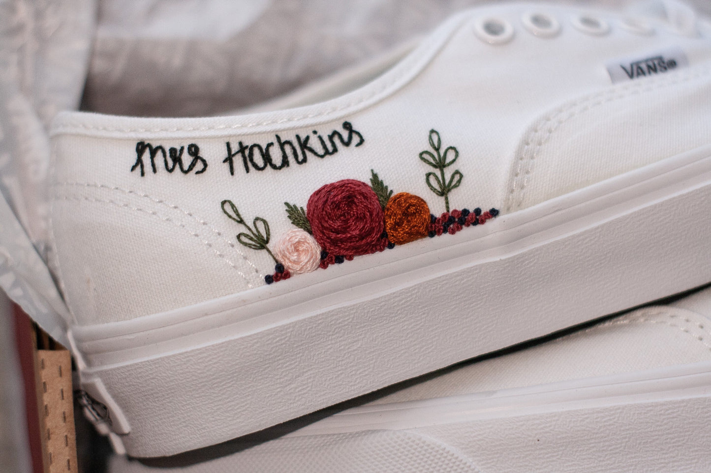 Bespoke Rose Embroidered Bridal Vans