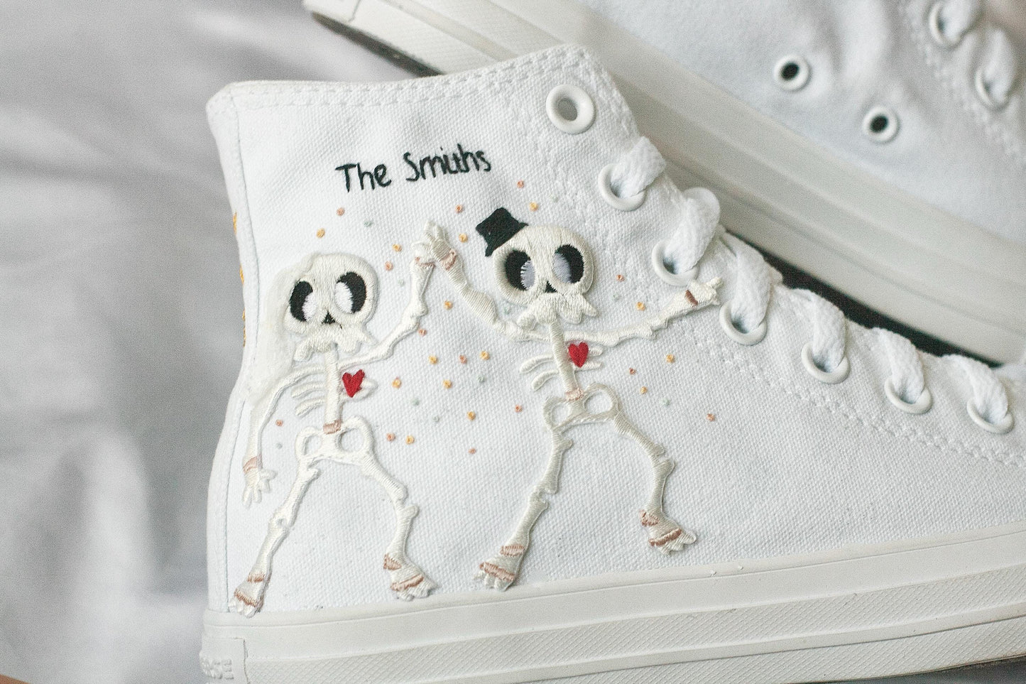 Bespoke Till Death Skeleton Bridal Converse