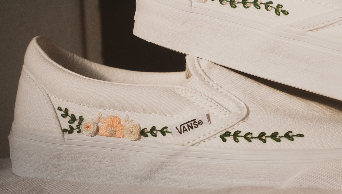 Bespoke Bridal Slip on Vans