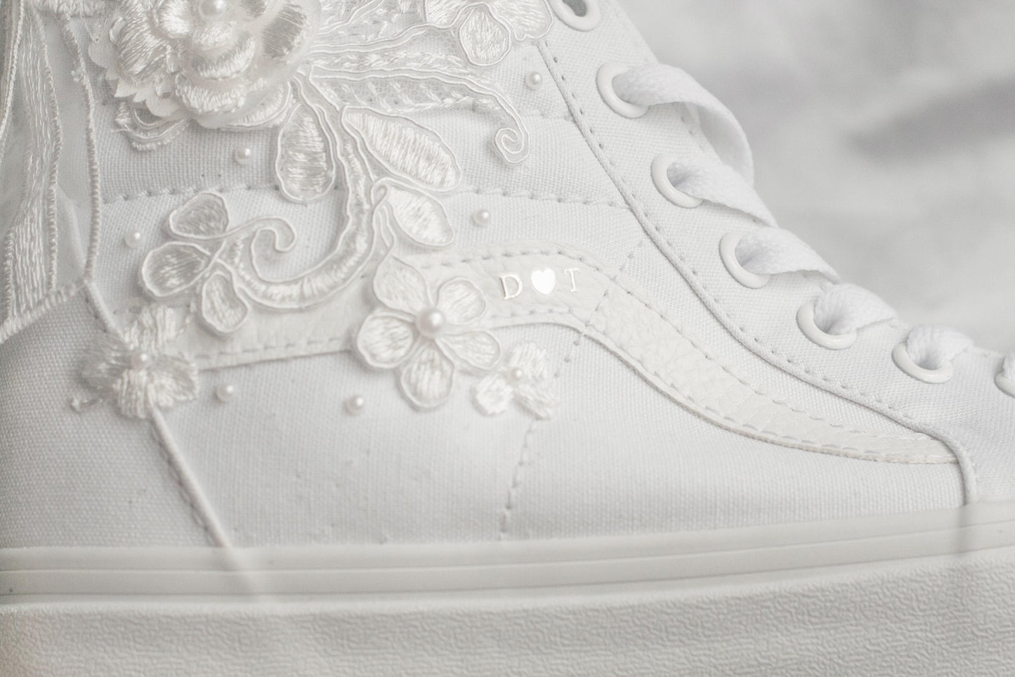 Bespoke High-top Floral Bridal Vans