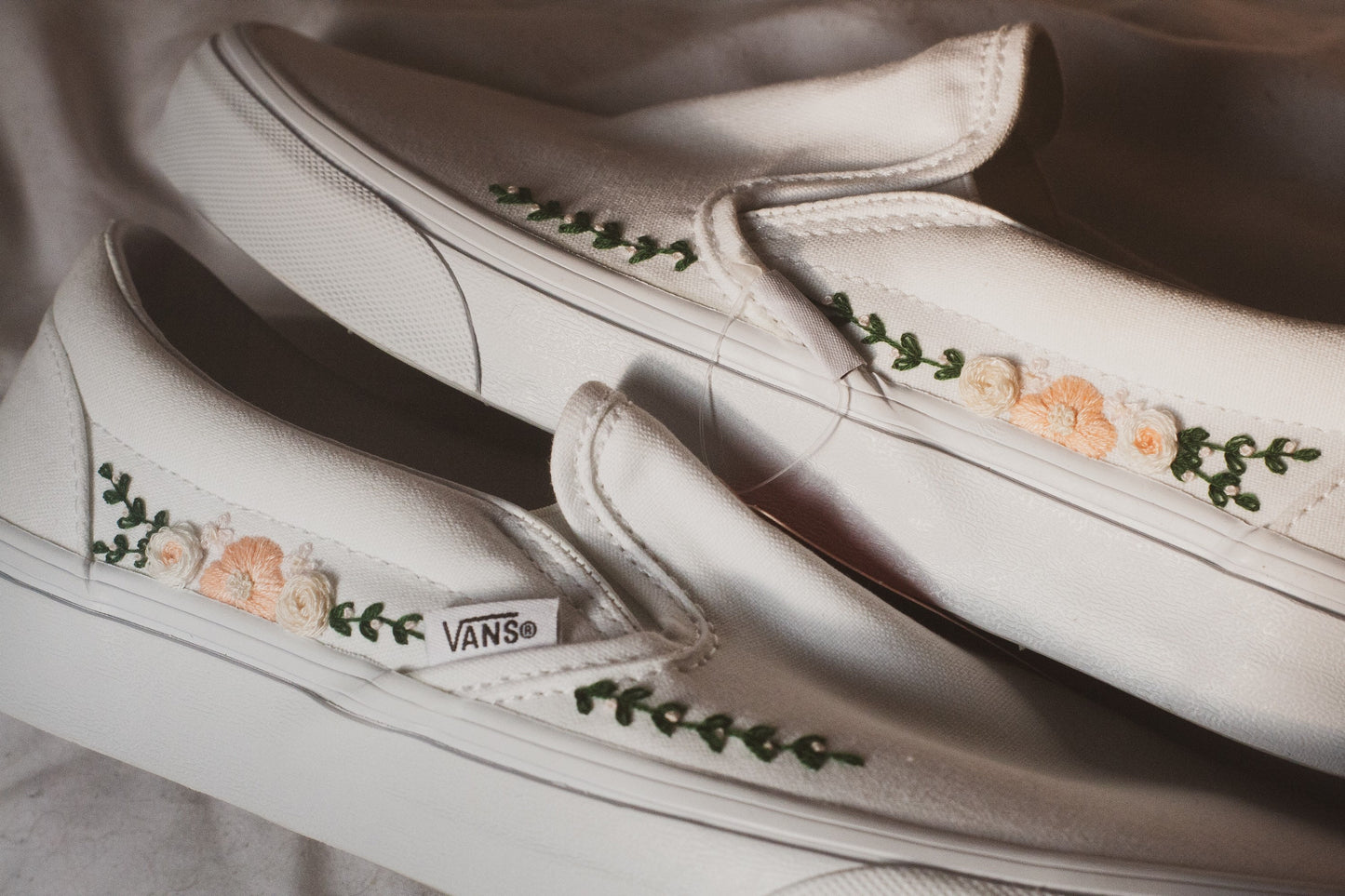 Bespoke Bridal Slip on Vans