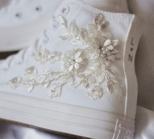 Bespoke Platinum Luxury Embroidered Bridal Converse