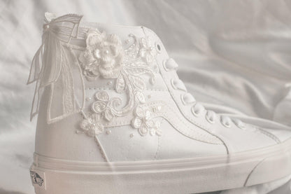 Bespoke High-top Floral Bridal Vans