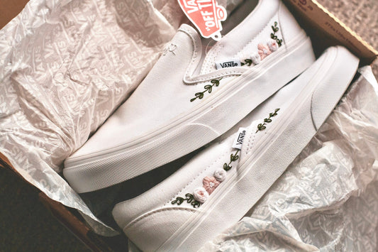 Bespoke Bridal Slip on Vans