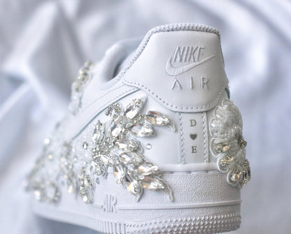 Anna E. Custom Listing-Bespoke Rhinestone Air Force 1 Bridal Sneakers
