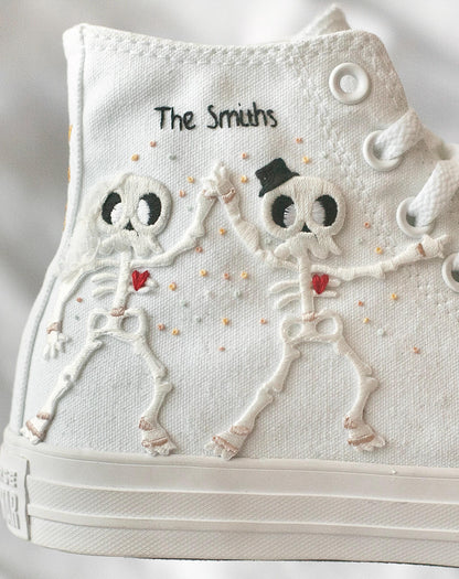 Bespoke Till Death Skeleton Bridal Converse