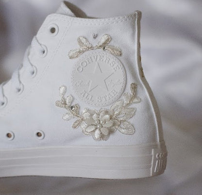 Bespoke Platinum Luxury Embroidered Bridal Converse
