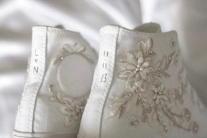 Bespoke Platinum Luxury Embroidered Bridal Converse