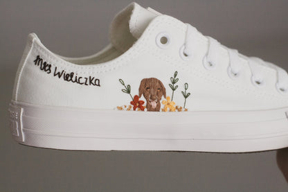 Bespoke Embroidered Pet Bridal Low-top Converse