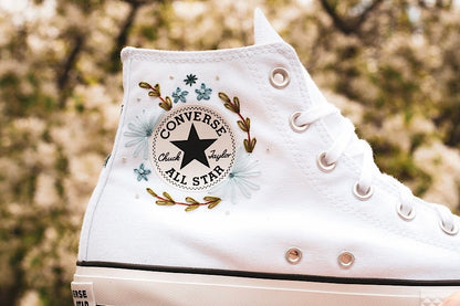Bespoke 'Something Blue' Embroidered Bridal High-top Converse