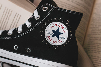 Bespoke Mountain and Stars Embroidered Converse