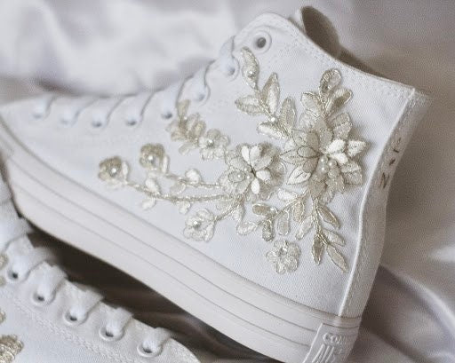 Bespoke Platinum Luxury Embroidered Bridal Converse