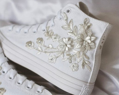 Bespoke Platinum Luxury Embroidered Bridal Converse