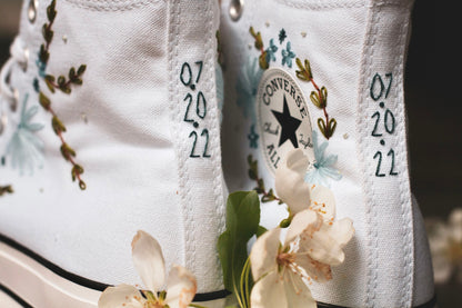 Bespoke 'Something Blue' Embroidered Bridal High-top Converse