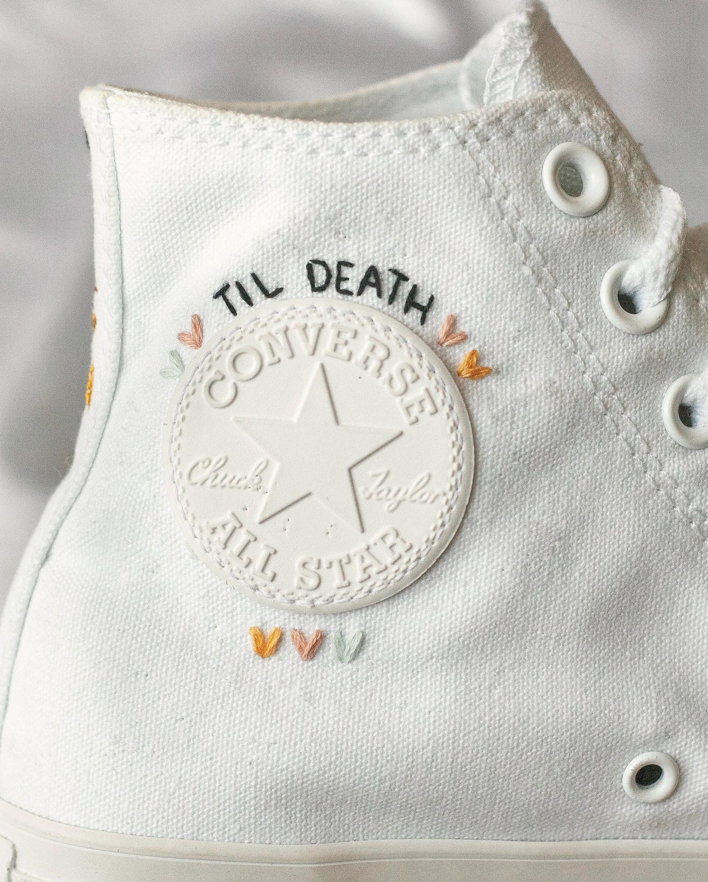 Bespoke Till Death Skeleton Bridal Converse