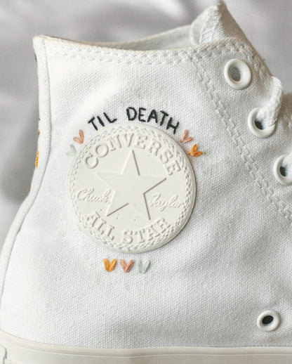 Bespoke Till Death Skeleton Bridal Converse