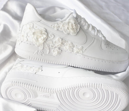 Bespoke Bridal Air Force 1 Floral Luxury Embroidered Sneakers