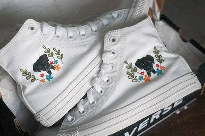 Bespoke Embroidered Pet Bridal Hightop  Converse