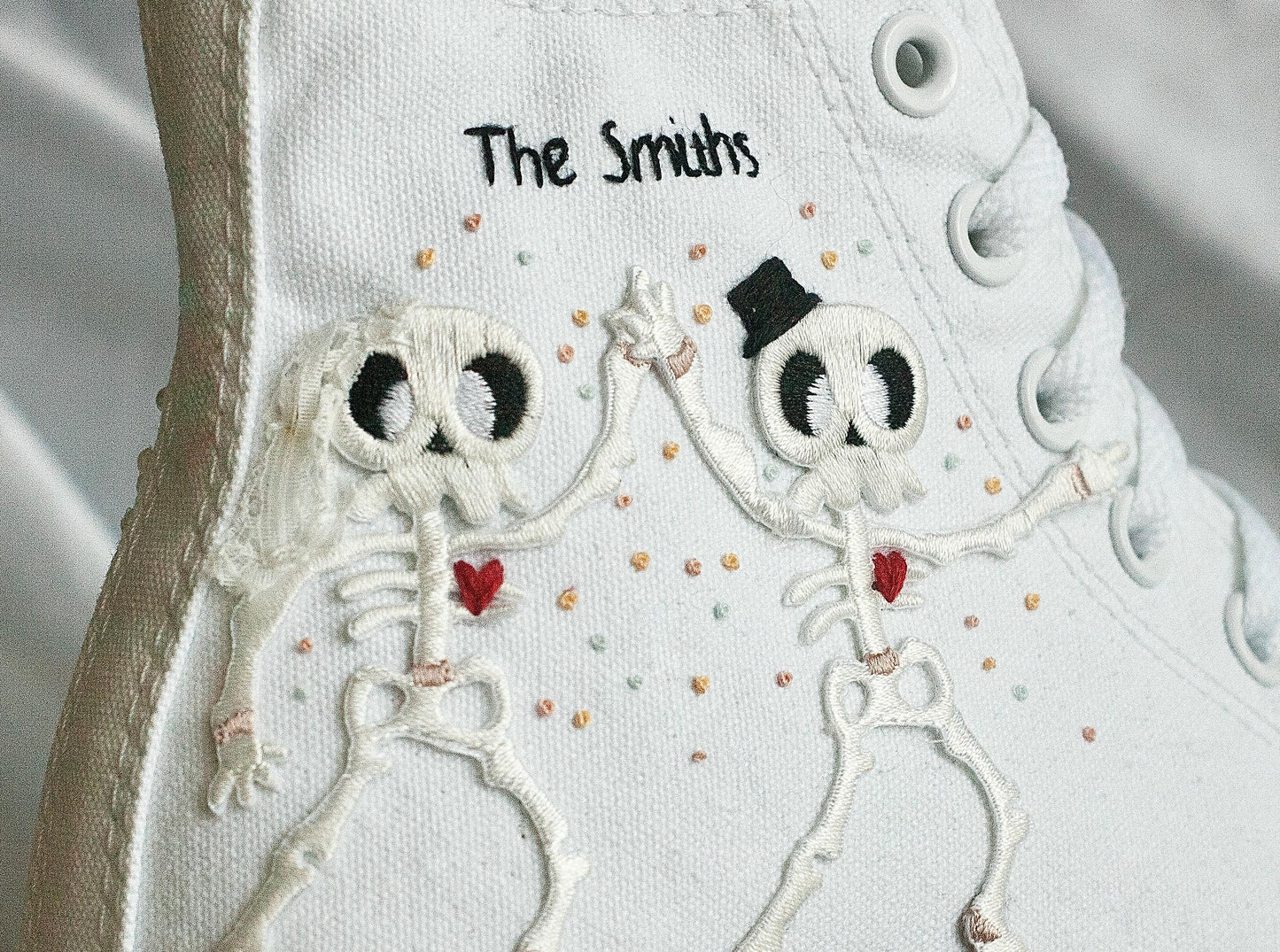 Bespoke Till Death Skeleton Bridal Converse
