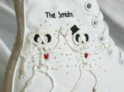 Bespoke Till Death Skeleton Bridal Converse