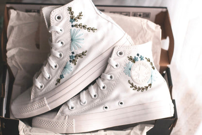 Bespoke 'Something Blue' High-top Embroidered Converse