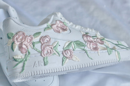 Bespoke Pastel Pink Floral Bridal Sneakers
