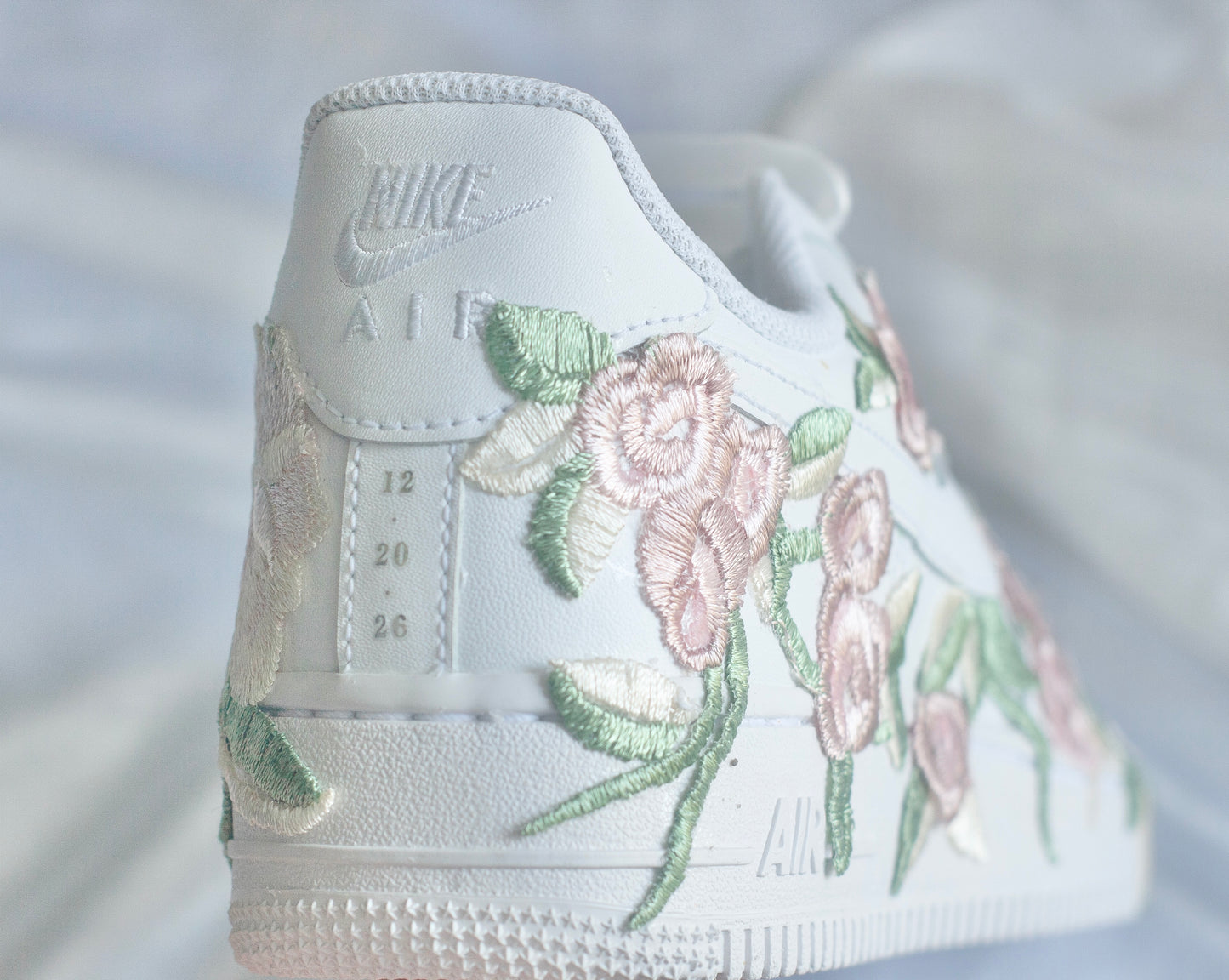 Bespoke Pastel Pink Floral Bridal Sneakers