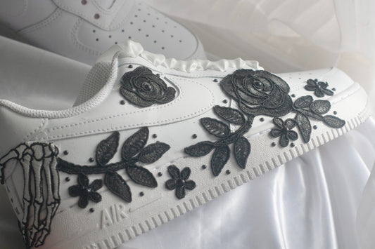 Bespoke Till Death Air Force 1  Bridal Sneakers